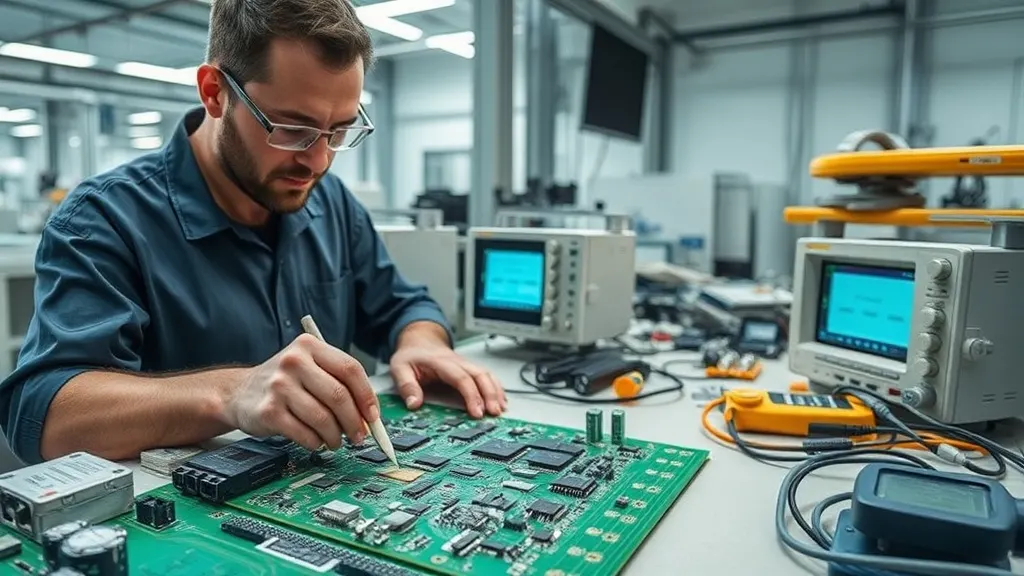 Elektronik kart üzerinde çalışan mühendis ve PCB gömülü sistem tasarımı analizi.