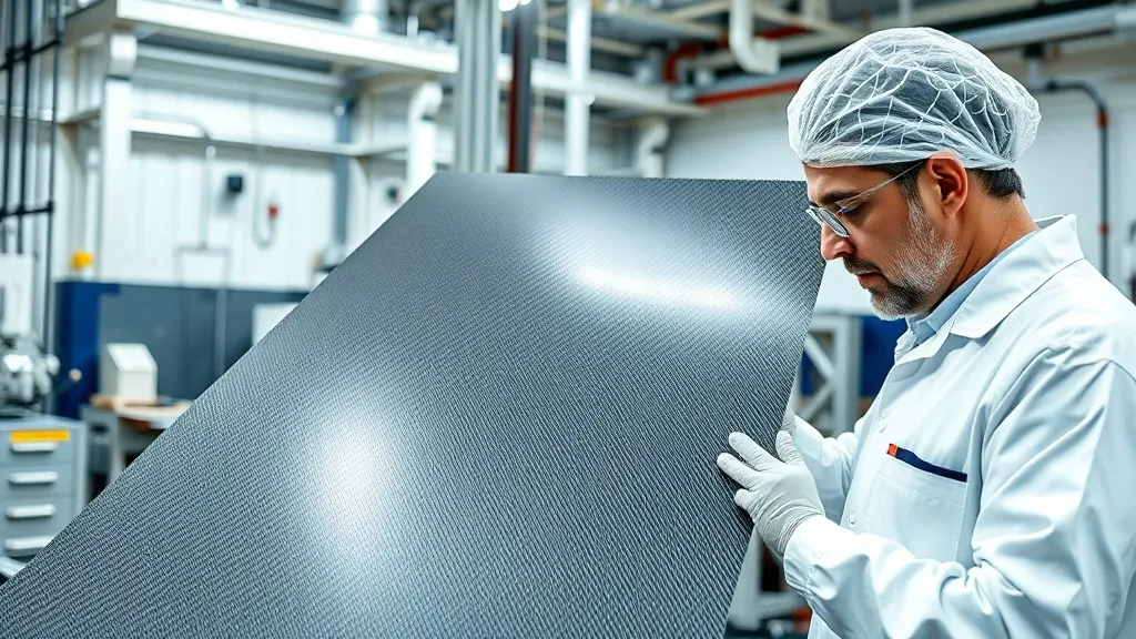 Otoklav ünitesinde kürleme işlemi tamamlanmış karbon fiber kompozit parça ve kalite kontrol aşaması.