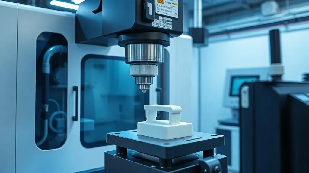 Plastik enjeksiyon makinesi kalite kontrol alanında CMM cihazı ile yapılan boyutsal ölçüm ve test süreci.