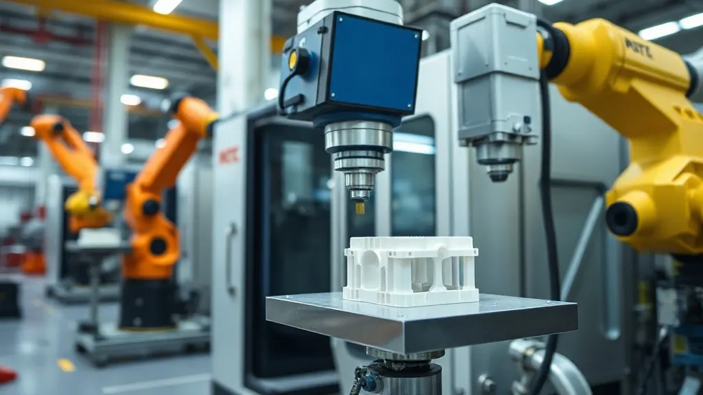 Plastik enjeksiyon üretim tesisinde CMM cihazı ile yapılan kalite kontrol ve ölçüm aşaması.